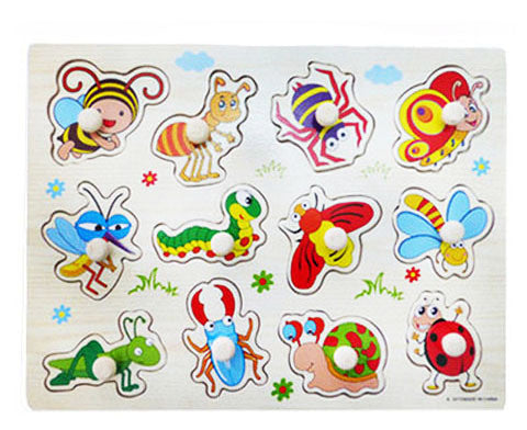 ✨ Montessori Holz - Puzzlebrett für Kinder Lern - und Steckpuzzle ( ab 2 Jahren )