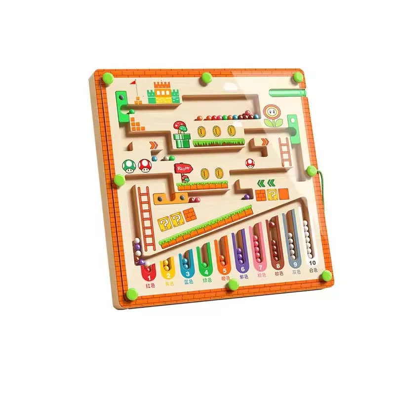 ✨ Montessori Lernlabyrinth - Kreatives Denkspiel aus Holz für Kinder ( ab 3 Jahren )