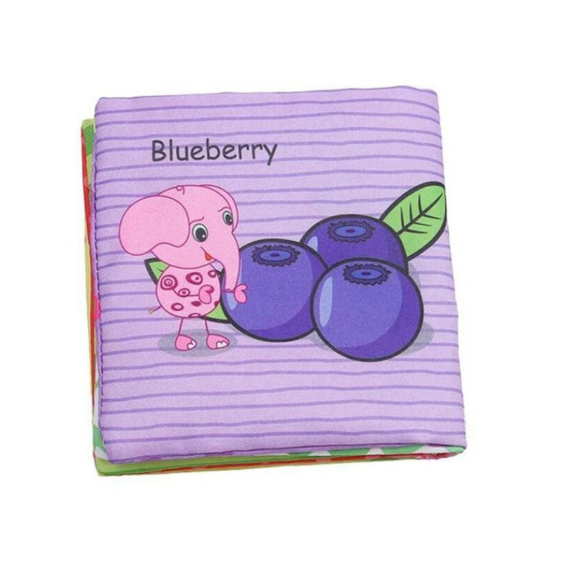 Mein erstes Montessori Stoffbuch Weiches Baby Fühlbuch Set zum Lernen von Obst Formen und Fahrzeugen