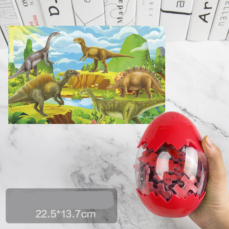 ✨ Montessori Überraschung Dinosaurier Ei - 60 Teile Holzpuzzle für kleine Entdecker