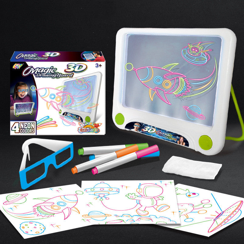 ✨ Premium Version ✨  Magisches 3D LED Zeichenbrett für Kinder - Kreativität trifft Lernen