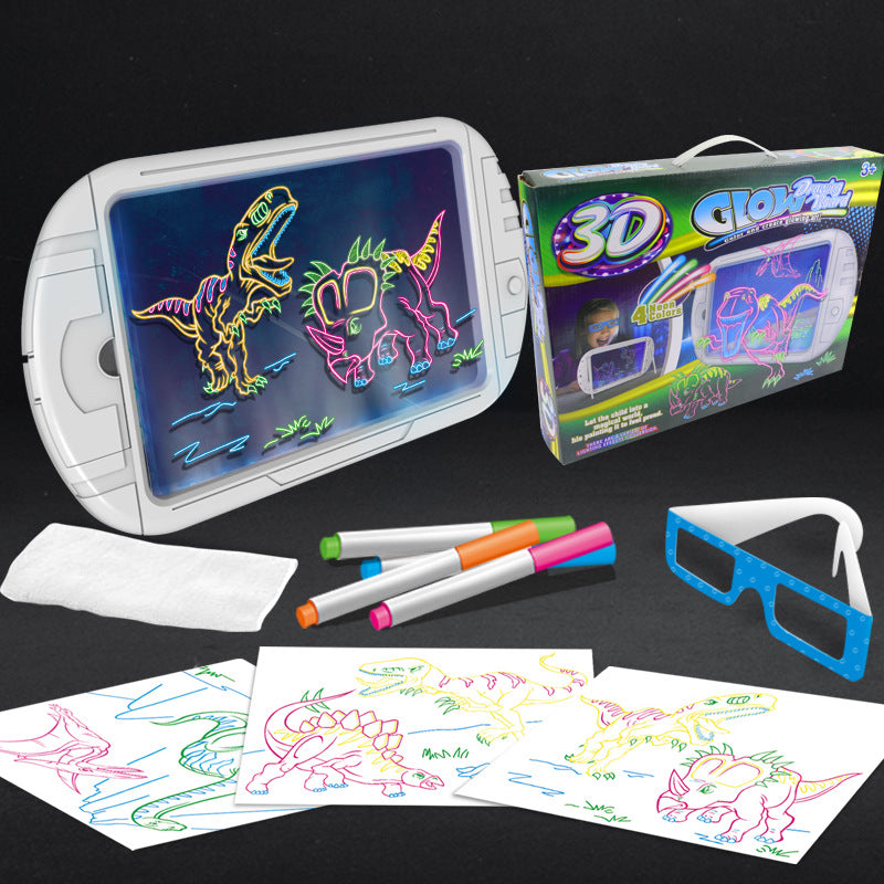 ✨ Premium Version ✨  Magisches 3D LED Zeichenbrett für Kinder - Kreativität trifft Lernen