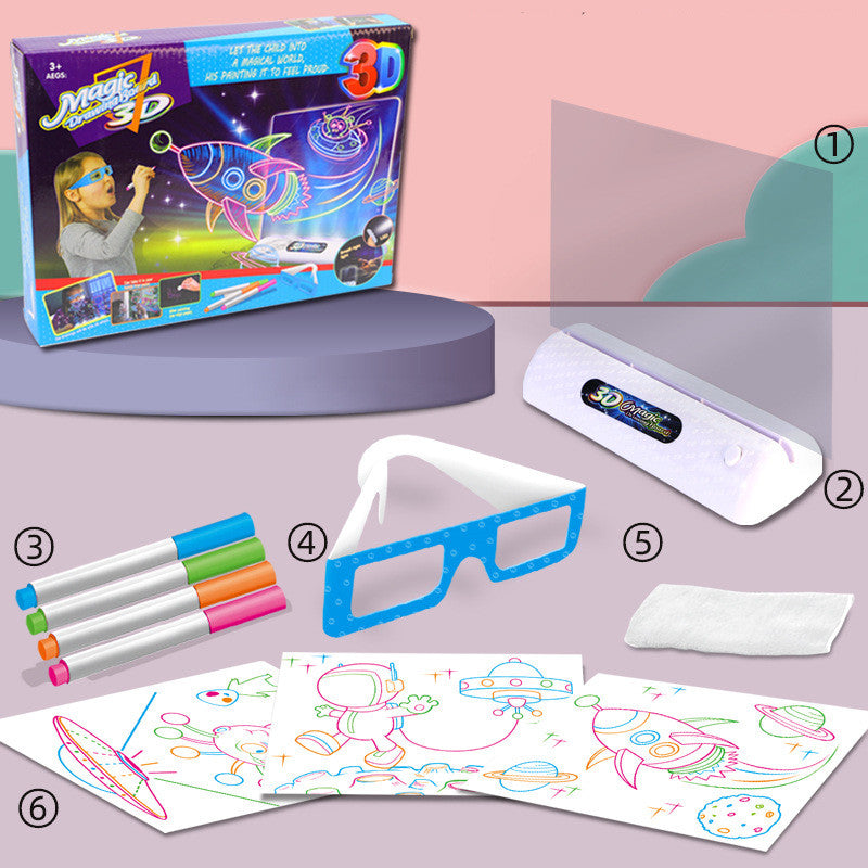 ✨ Premium Version ✨  Magisches 3D LED Zeichenbrett für Kinder - Kreativität trifft Lernen