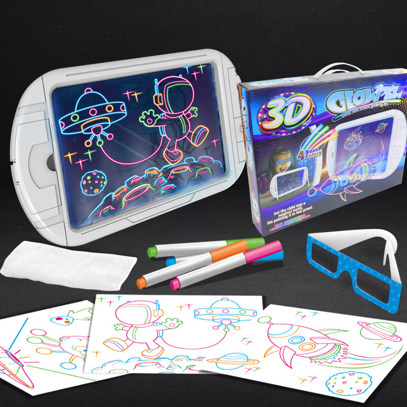 ✨ Premium Version ✨  Magisches 3D LED Zeichenbrett für Kinder - Kreativität trifft Lernen