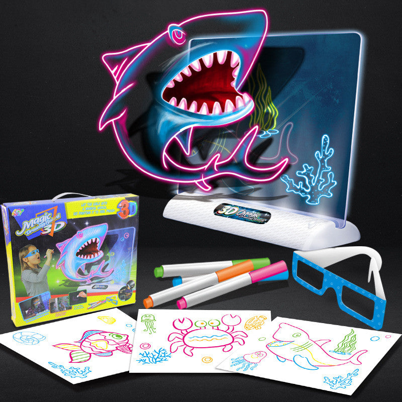 ✨ Premium Version ✨  Magisches 3D LED Zeichenbrett für Kinder - Kreativität trifft Lernen