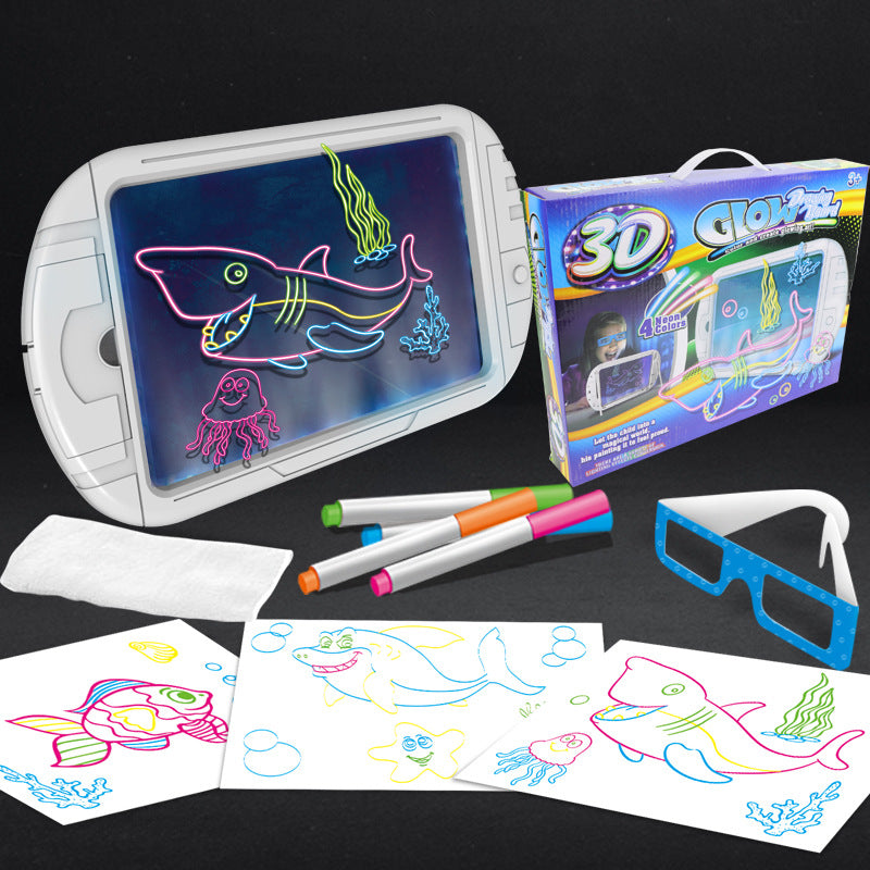 ✨ Premium Version ✨  Magisches 3D LED Zeichenbrett für Kinder - Kreativität trifft Lernen