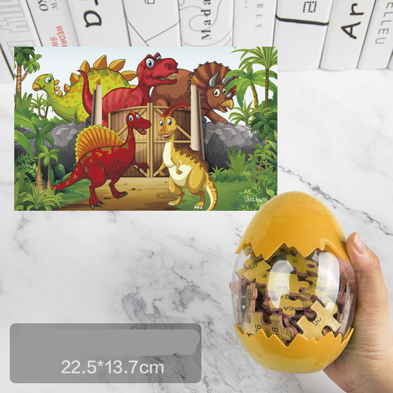 ✨ Montessori Überraschung Dinosaurier Ei - 60 Teile Holzpuzzle für kleine Entdecker