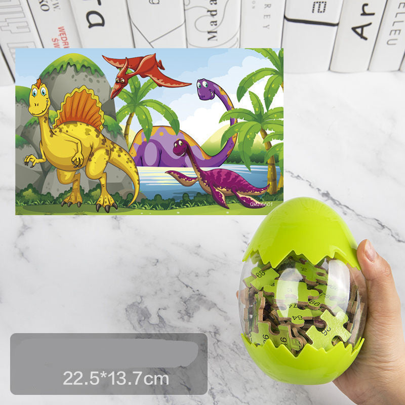 ✨ Montessori Überraschung Dinosaurier Ei - 60 Teile Holzpuzzle für kleine Entdecker