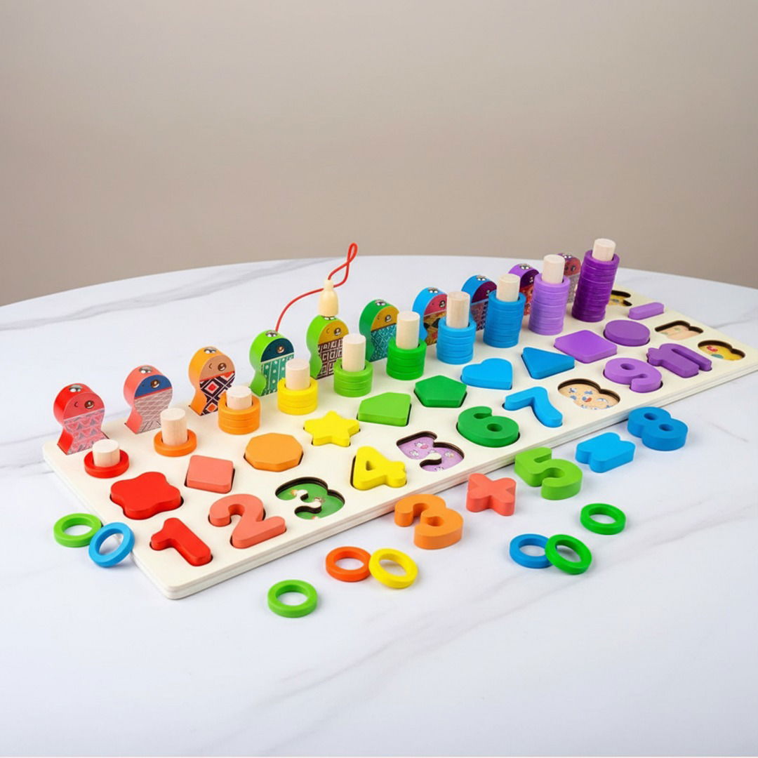 ✨ Montessori Holz Lernspiel für Kinder - Zahlen & Motorik spielerisch lernen