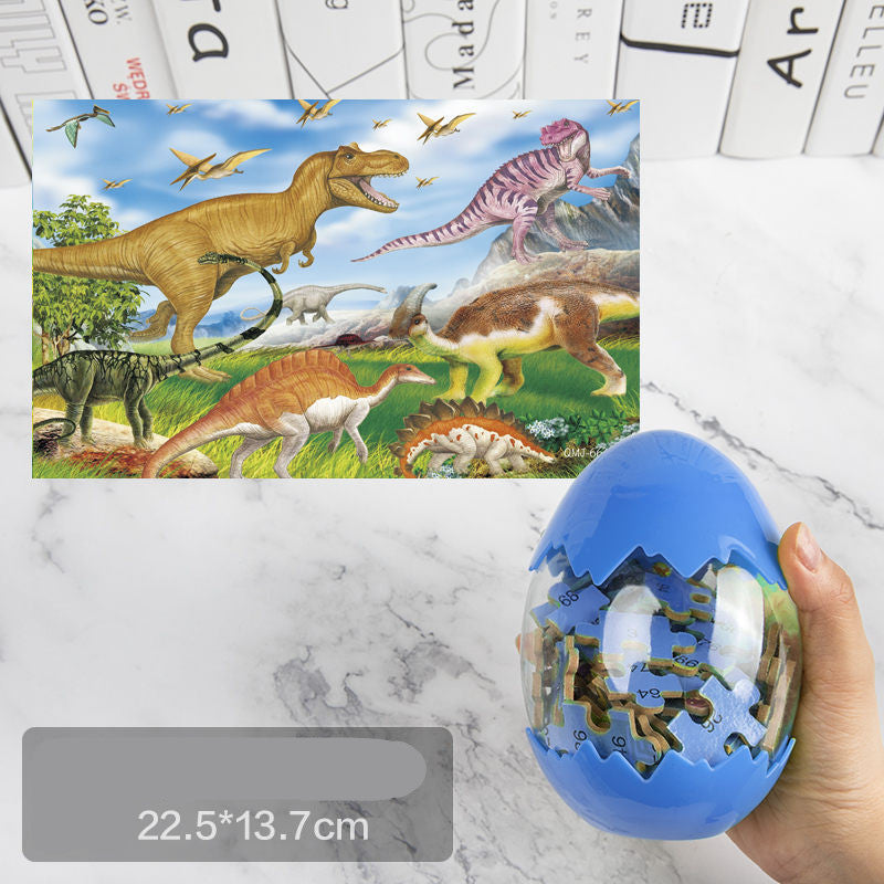 ✨ Montessori Überraschung Dinosaurier Ei - 60 Teile Holzpuzzle für kleine Entdecker