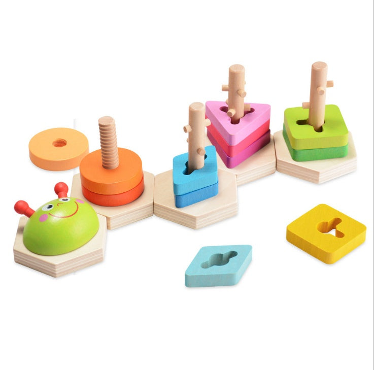 ✨ Montessori Stapel & Sortierspiel - Farbenfrohes Holzspielzeug für kleine Entdecker