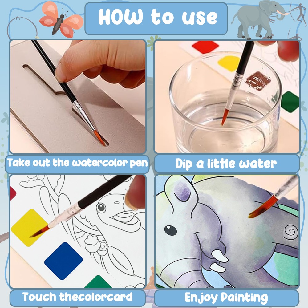 Aquarellbuch für Kinder - Kreatives Malen und spielerisches Lernen