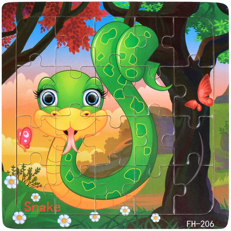✨ Montessori Holz Tierpuzzle - Farbenfroher Puzzlespaß für kleine Entdecker