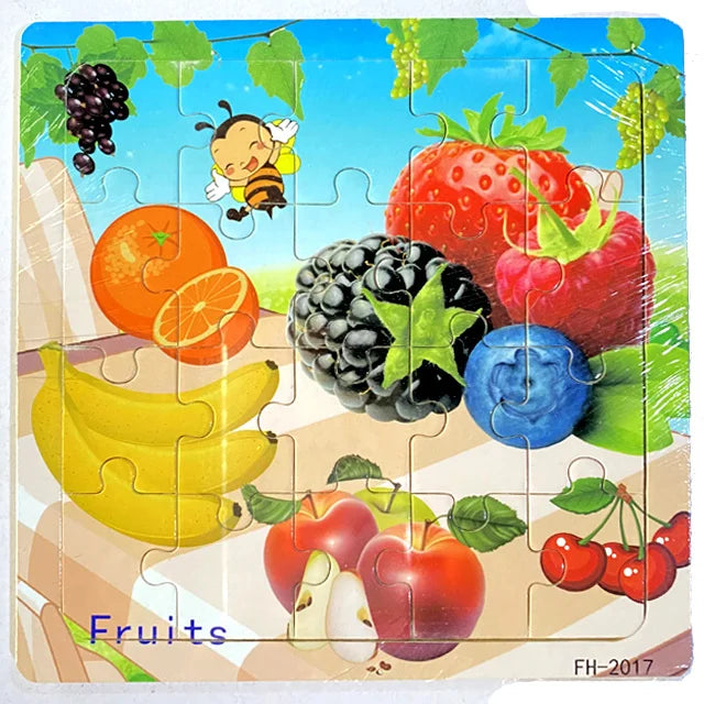 ✨ Montessori Holz Tierpuzzle - Farbenfroher Puzzlespaß für kleine Entdecker