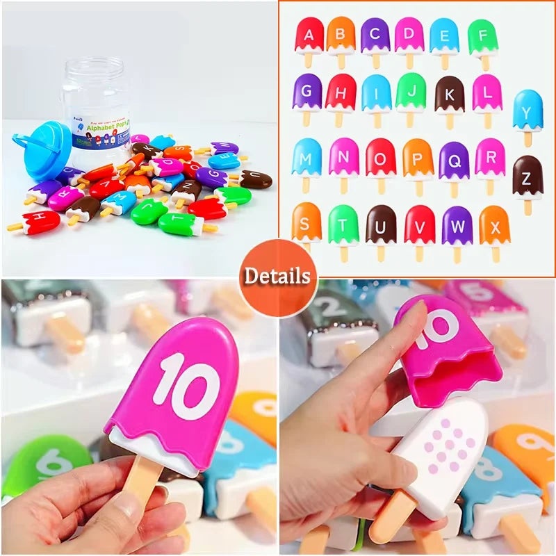 ✨ Montessori Eis Zahlen Lernspiel für Kinder - Farben, Zahlen & Zuordnung spielerisch lernen ( ab 3 Jahren )