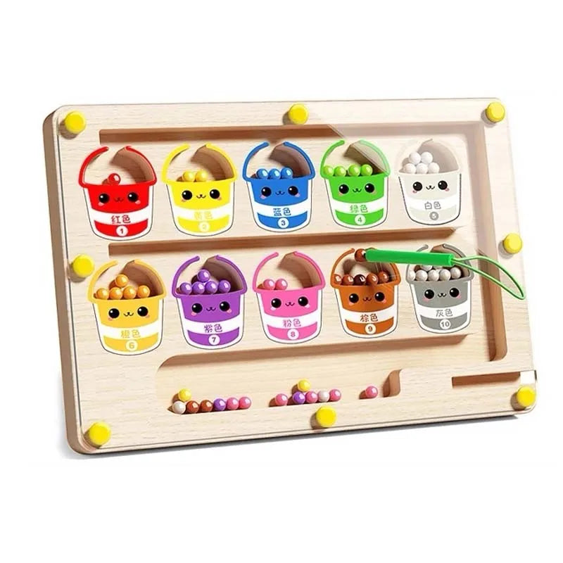 ✨ Montessori Lernlabyrinth - Kreatives Denkspiel aus Holz für Kinder ( ab 3 Jahren )