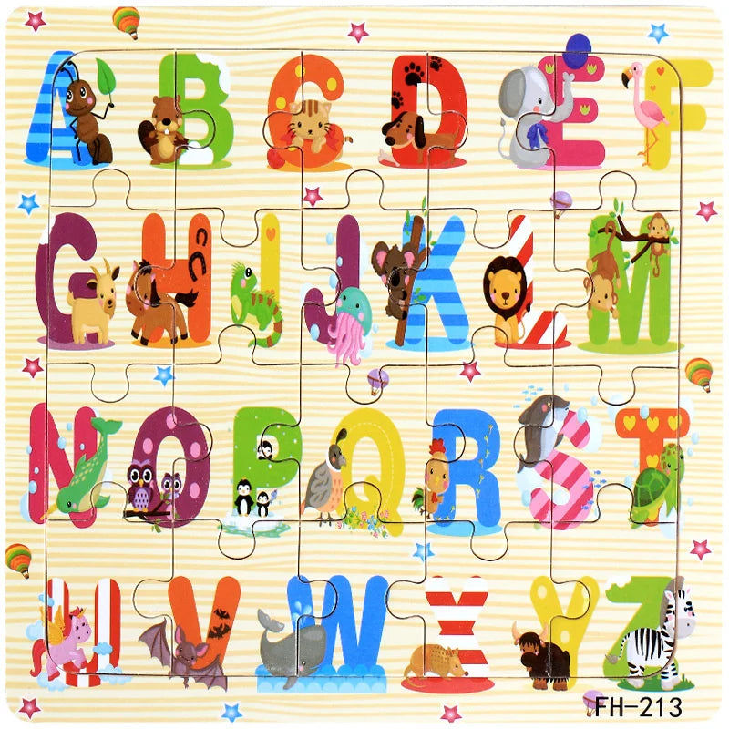 ✨ Montessori Holz Tierpuzzle - Farbenfroher Puzzlespaß für kleine Entdecker