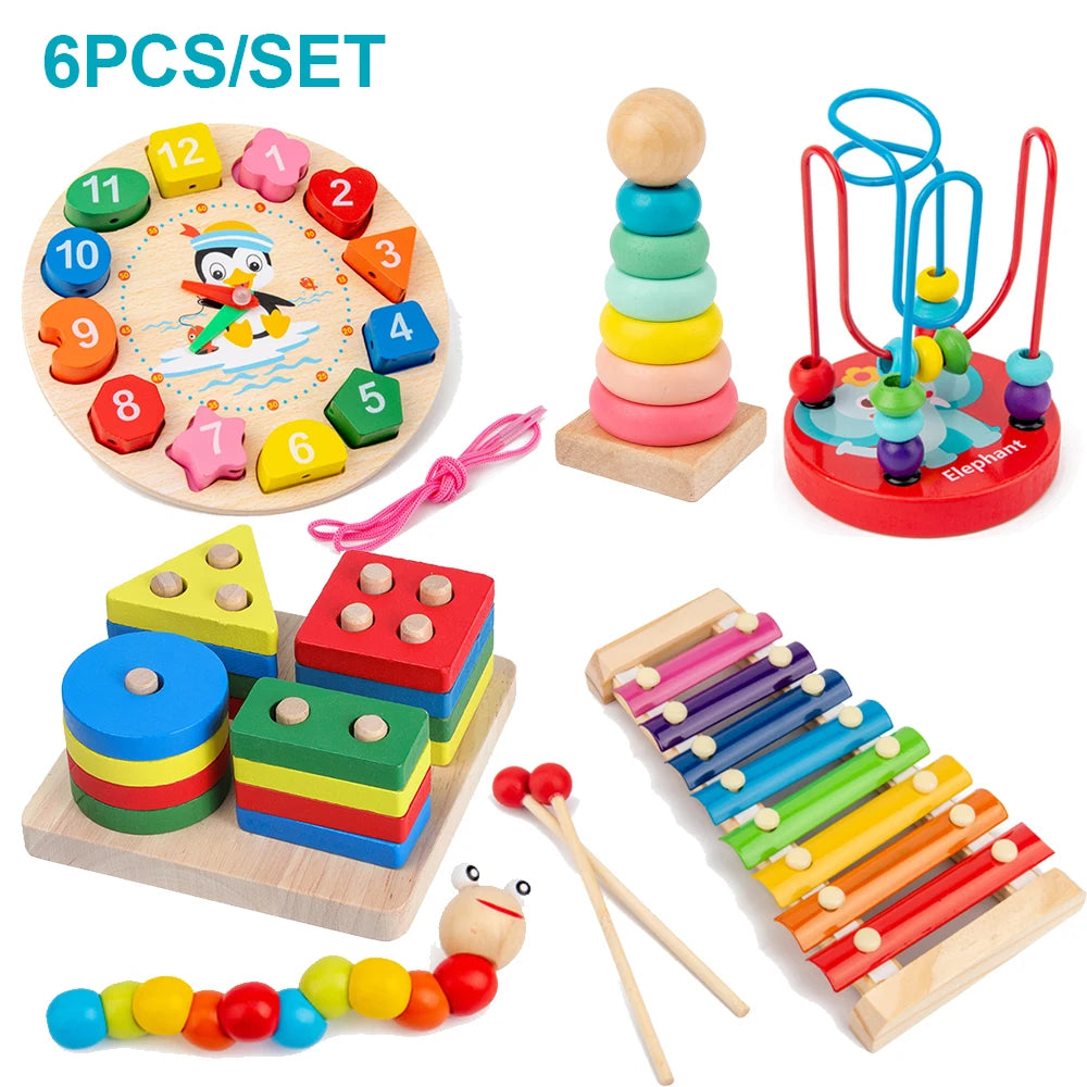 ✨ Montessori Lernwelt – Kreatives Holzspielzeug Set für Kinder ( ab 1 Jahr )