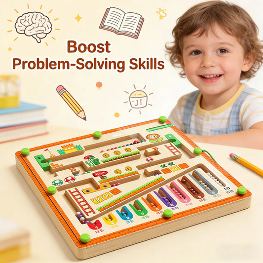 ✨ Montessori Lernlabyrinth - Kreatives Denkspiel aus Holz für Kinder ( ab 3 Jahren )