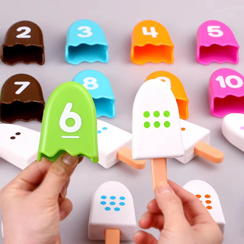 ✨ Montessori Eis Zahlen Lernspiel für Kinder - Farben, Zahlen & Zuordnung spielerisch lernen ( ab 3 Jahren )
