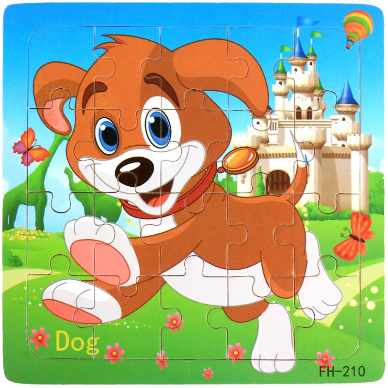 ✨ Montessori Holz Tierpuzzle - Farbenfroher Puzzlespaß für kleine Entdecker