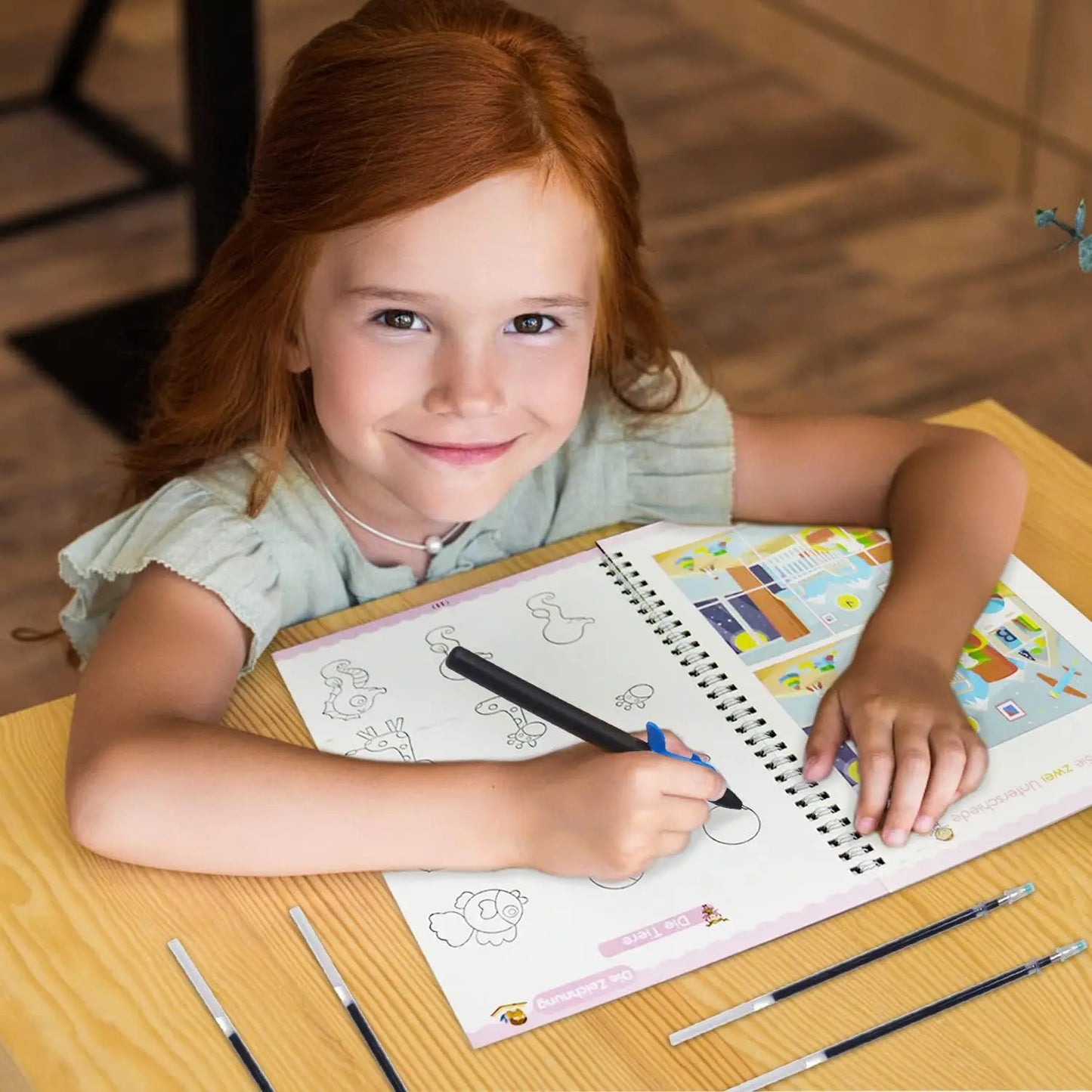 ✨ Magisches Übungsheft Set - Wiederverwendbares Schreibtraining für Kinder