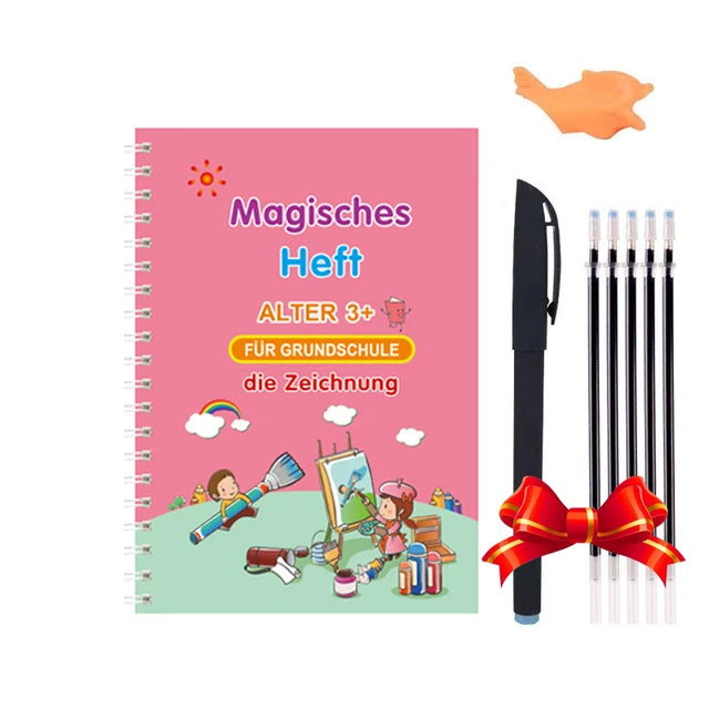 ✨ Magisches Übungsheft Set - Wiederverwendbares Schreibtraining für Kinder