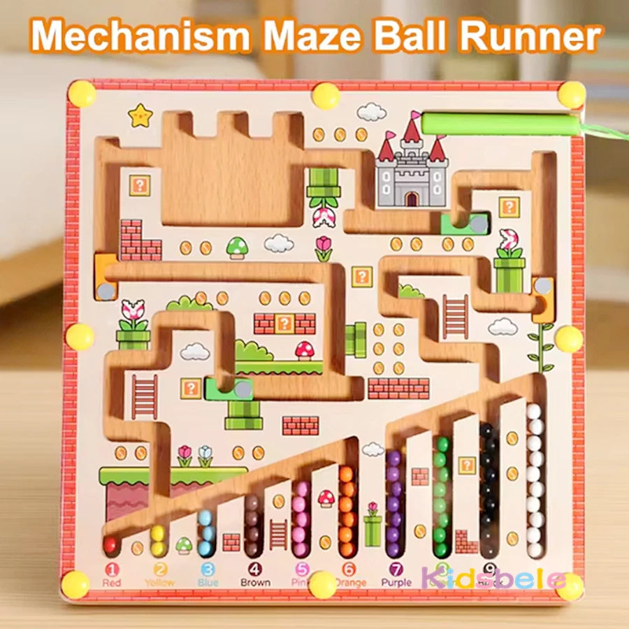 ✨ Montessori Lernlabyrinth - Magnetisches Holzspiel für Konzentration & Motorik (ab 3 Jahren)