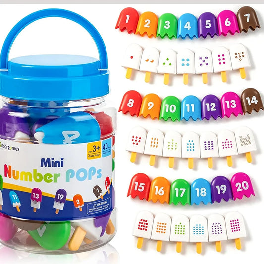 ✨ Montessori Eis Zahlen Lernspiel für Kinder - Farben, Zahlen & Zuordnung spielerisch lernen ( ab 3 Jahren )