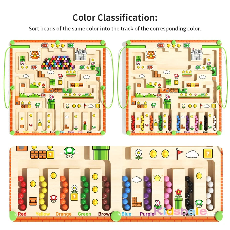 ✨ Montessori Lernlabyrinth - Magnetisches Holzspiel für Konzentration & Motorik (ab 3 Jahren)