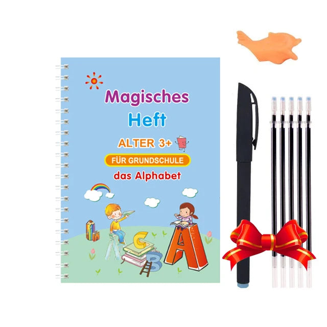 ✨ Magisches Übungsheft Set - Wiederverwendbares Schreibtraining für Kinder