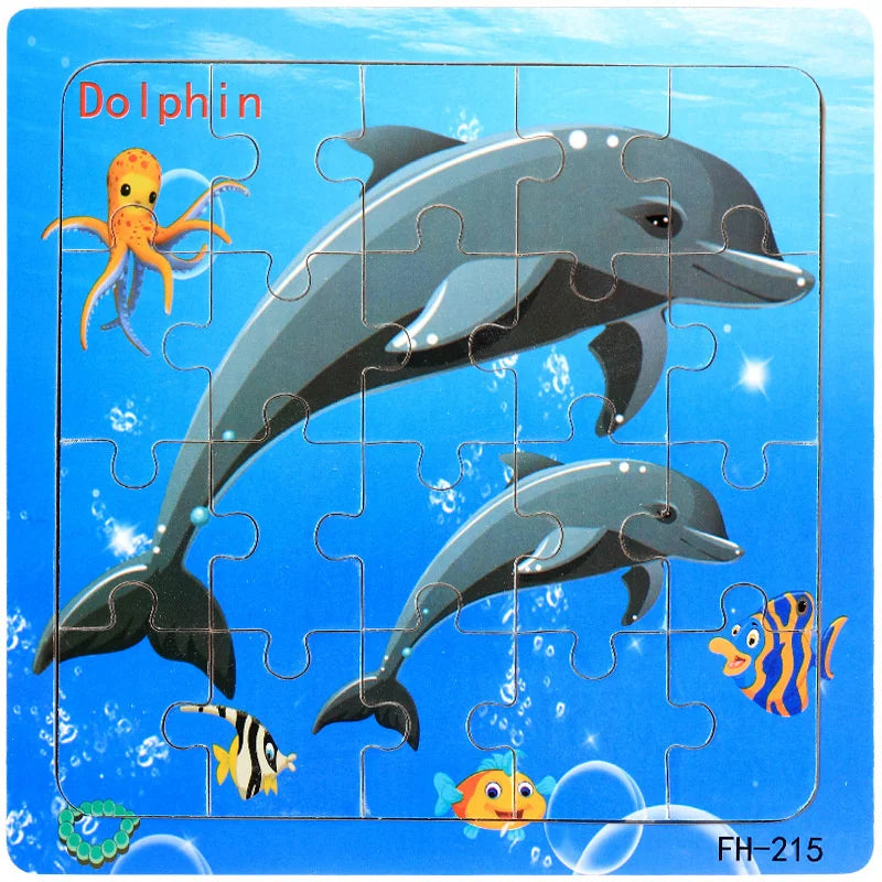 ✨ Montessori Holz Tierpuzzle - Farbenfroher Puzzlespaß für kleine Entdecker