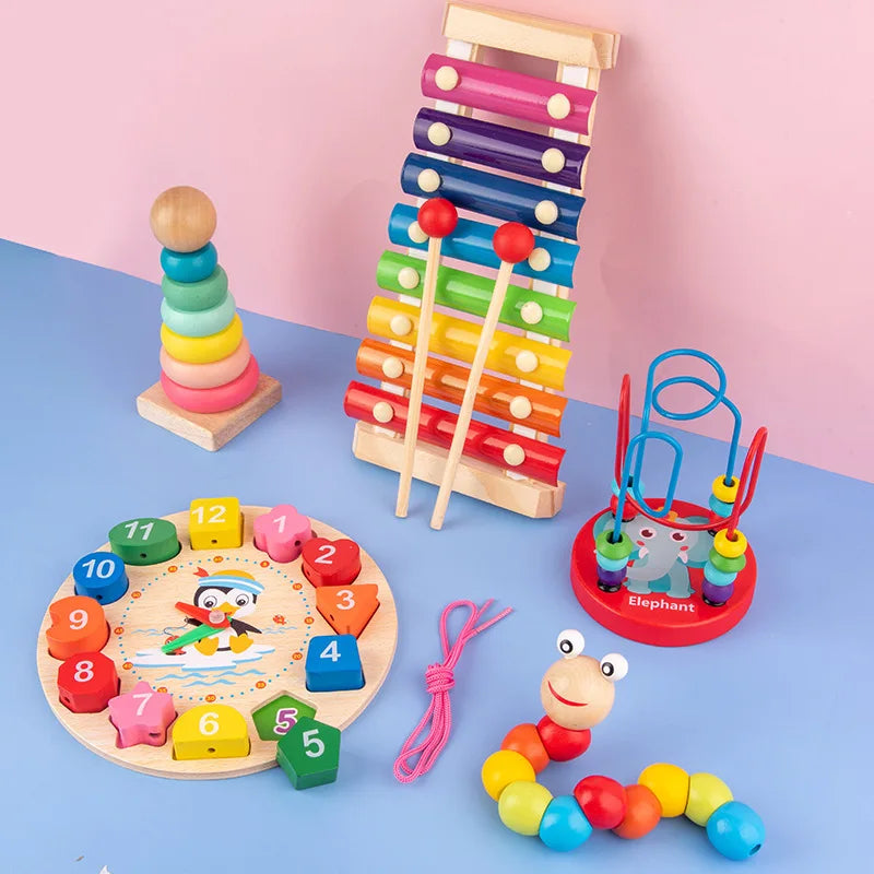 ✨ Montessori Lernwelt – Kreatives Holzspielzeug Set für Kinder ( ab 1 Jahr )