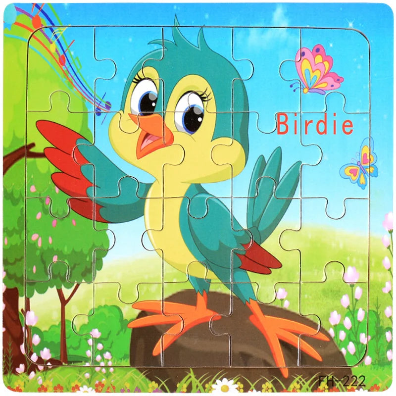 ✨ Montessori Holz Tierpuzzle - Farbenfroher Puzzlespaß für kleine Entdecker