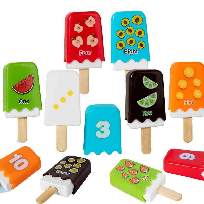 ✨ Montessori Eis Zahlen Lernspiel für Kinder - Farben, Zahlen & Zuordnung spielerisch lernen ( ab 3 Jahren )