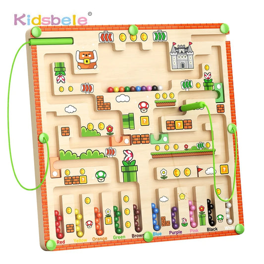 ✨ Montessori Lernlabyrinth - Magnetisches Holzspiel für Konzentration & Motorik (ab 3 Jahren)