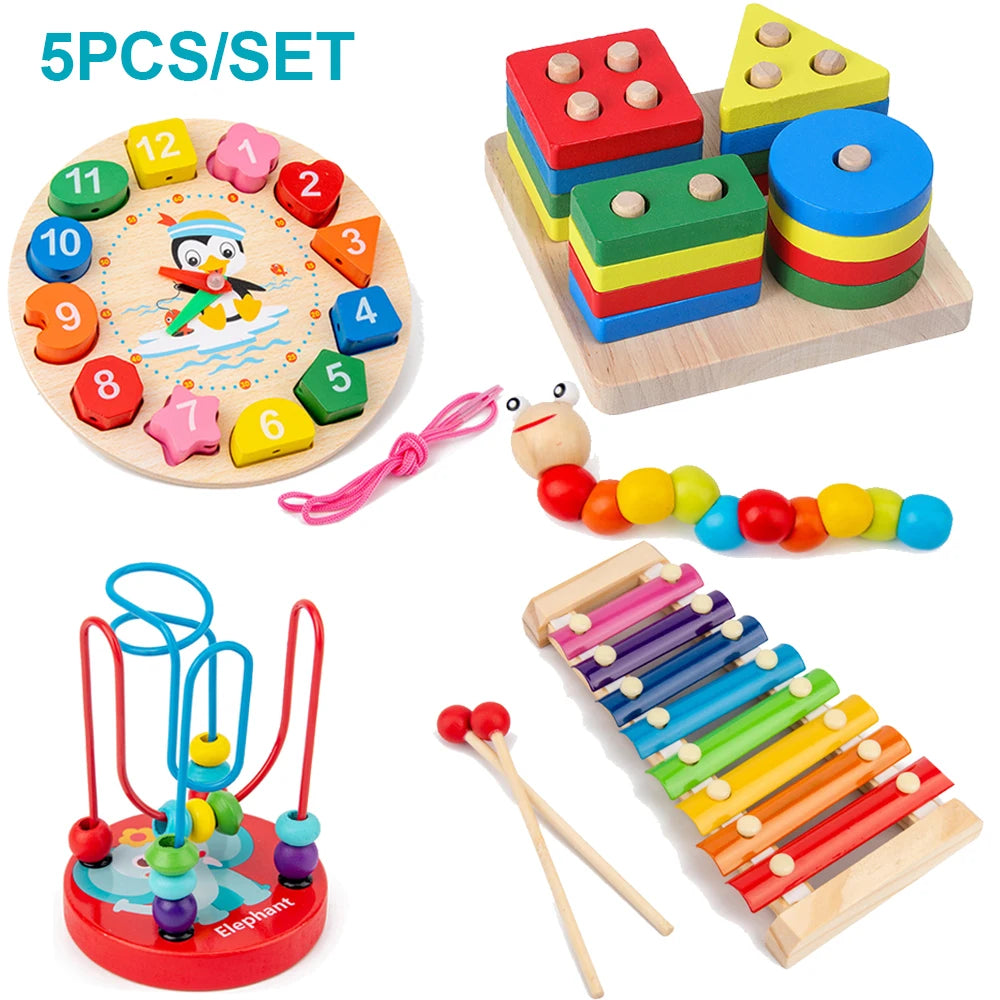 ✨ Montessori Lernwelt – Kreatives Holzspielzeug Set für Kinder ( ab 1 Jahr )