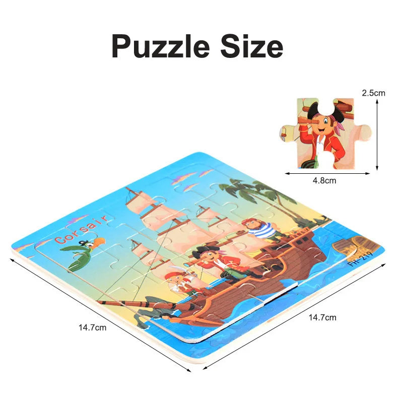 ✨ Montessori Holz Tierpuzzle - Farbenfroher Puzzlespaß für kleine Entdecker