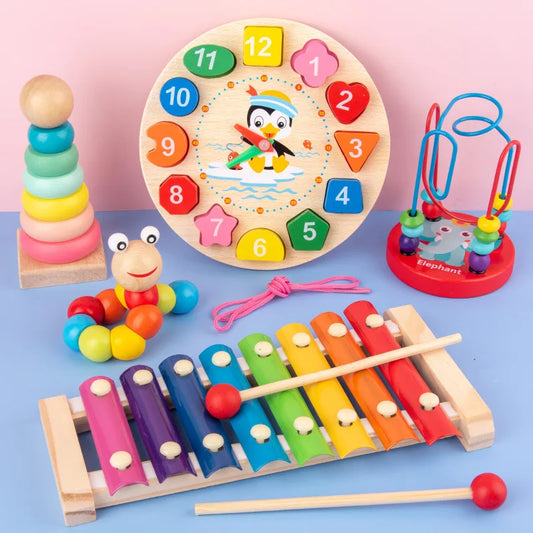 ✨ Montessori Lernwelt – Kreatives Holzspielzeug Set für Kinder ( ab 1 Jahr )