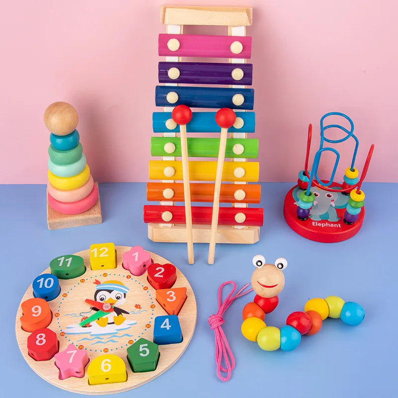 ✨ Montessori Lernwelt – Kreatives Holzspielzeug Set für Kinder ( ab 1 Jahr )