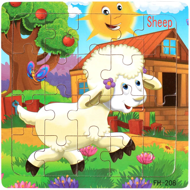 ✨ Montessori Holz Tierpuzzle - Farbenfroher Puzzlespaß für kleine Entdecker