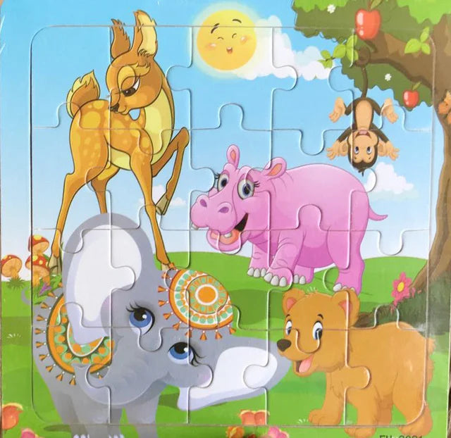 ✨ Montessori Holz Tierpuzzle - Farbenfroher Puzzlespaß für kleine Entdecker