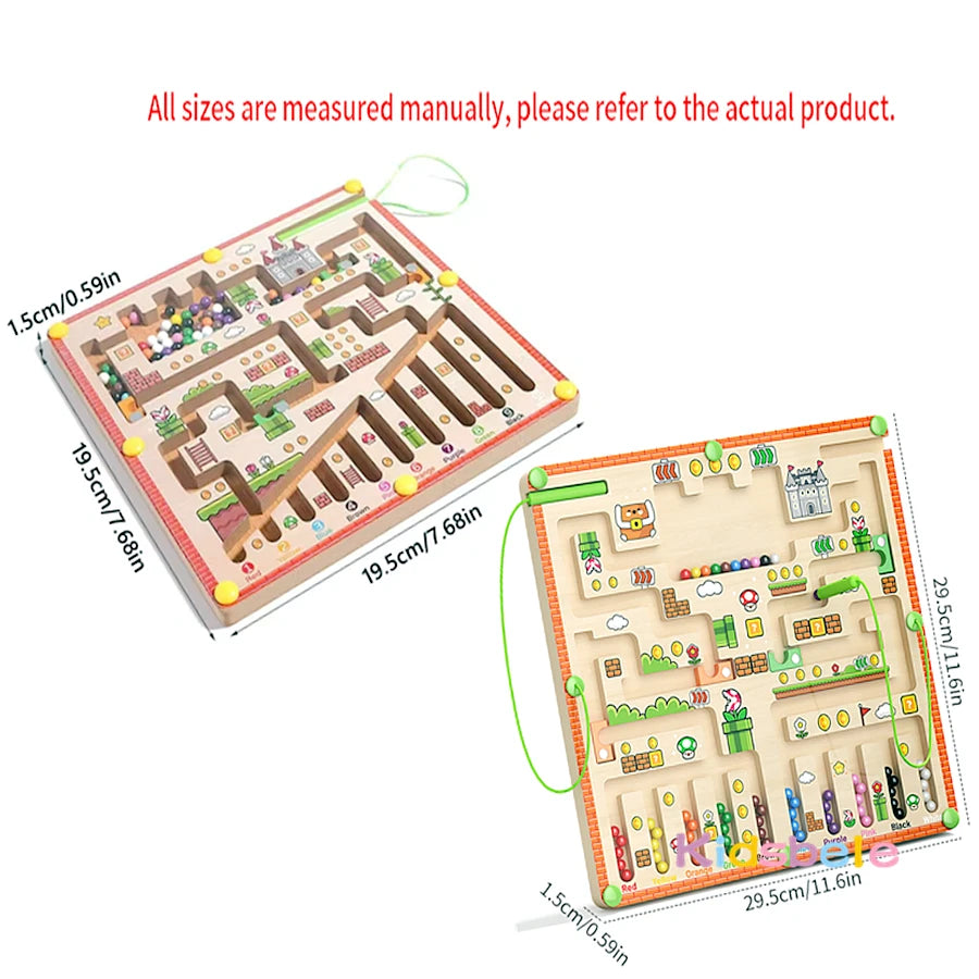✨ Montessori Lernlabyrinth - Magnetisches Holzspiel für Konzentration & Motorik (ab 3 Jahren)
