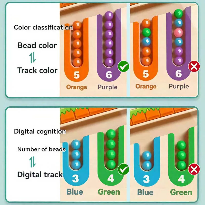 ✨ Montessori Lernlabyrinth - Kreatives Denkspiel aus Holz für Kinder ( ab 3 Jahren )