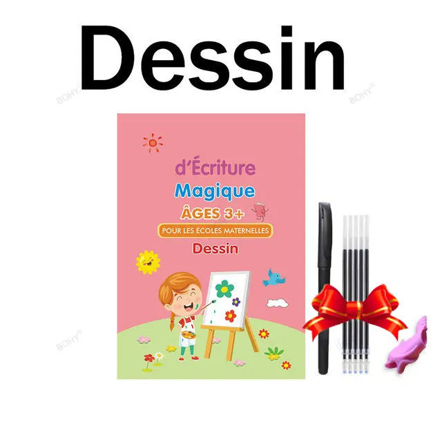 ✨ Magisches Übungsheft Set - Wiederverwendbares Schreibtraining für Kinder