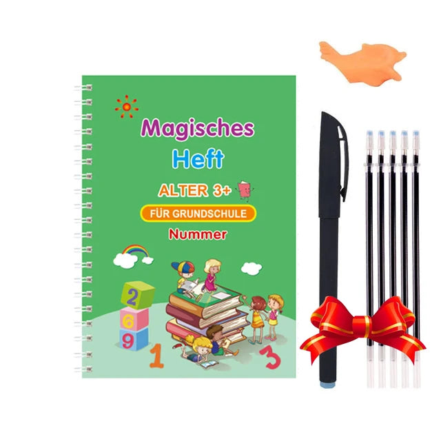 ✨ Magisches Übungsheft Set - Wiederverwendbares Schreibtraining für Kinder