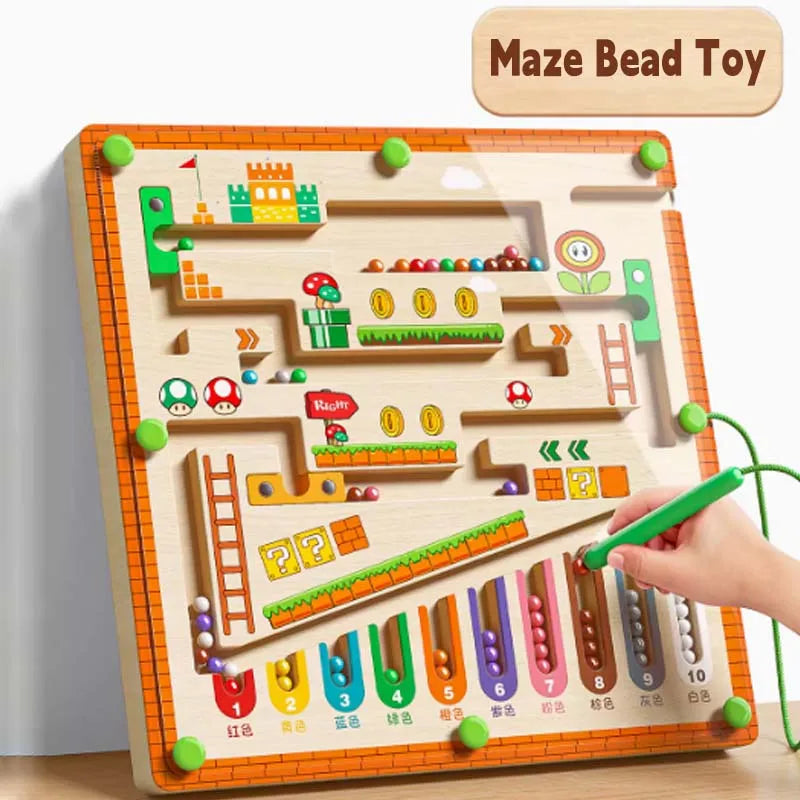 ✨ Montessori Lernlabyrinth - Kreatives Denkspiel aus Holz für Kinder ( ab 3 Jahren )