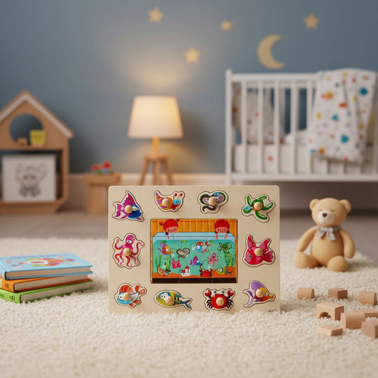 ✨ Montessori Holz - Puzzlebrett für Kinder  Lern - und Steckpuzzle ( ab 2 Jahren )