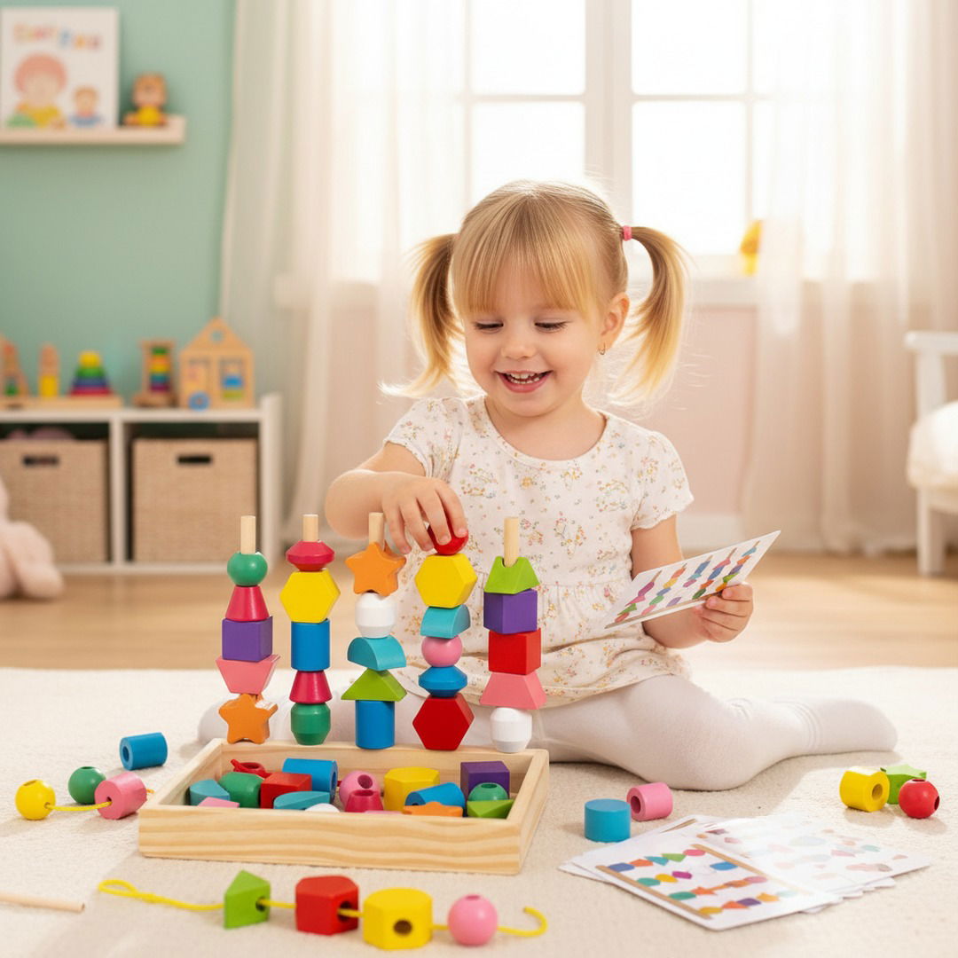 ✨ Montessori Geometrie-Steckspiel aus Holz Formen und Farben lernen ( ab 2 Jahren )